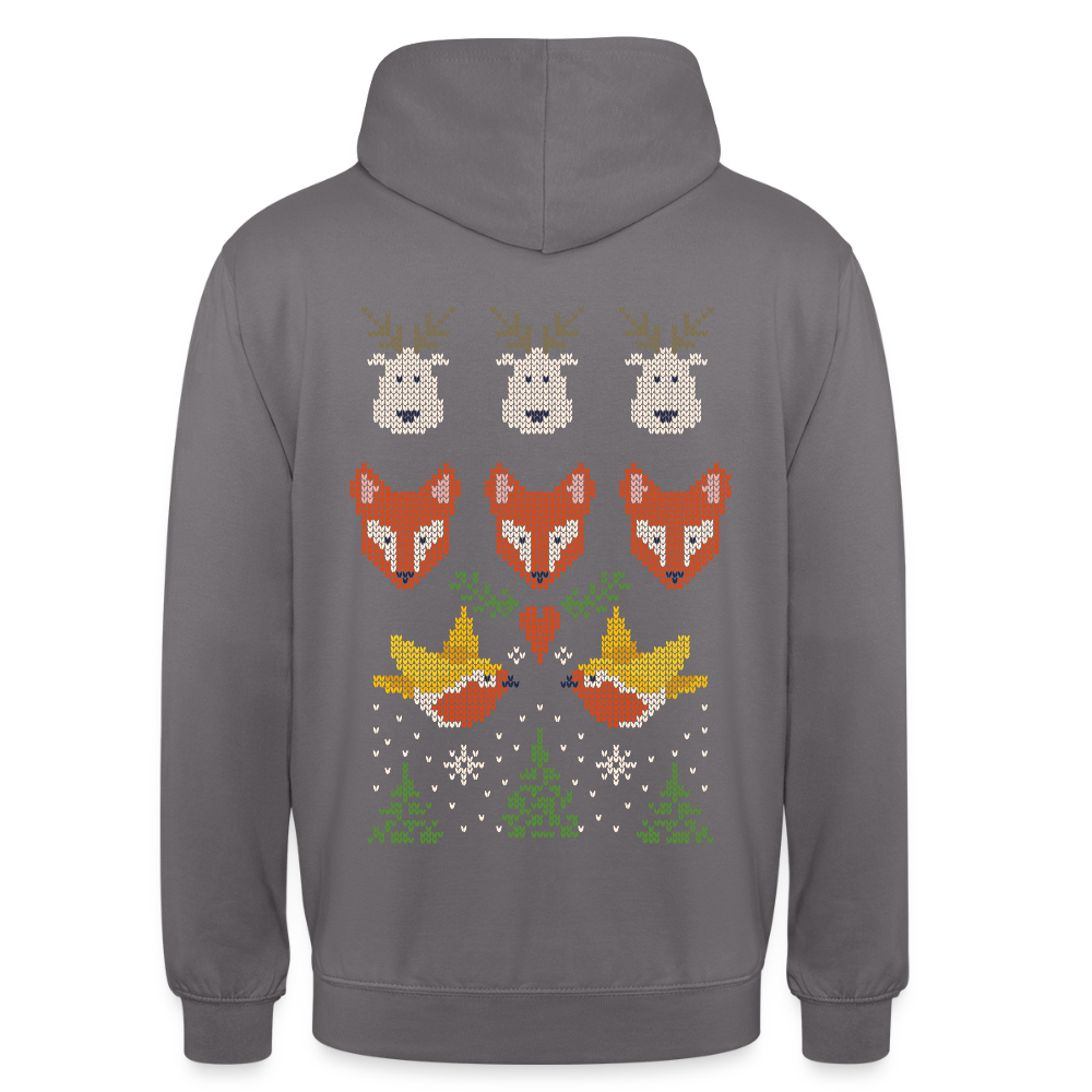 Christmas Embroidery Unisex Hoodie - elephant grey