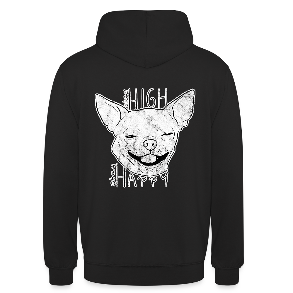 Stay high stay happy Unisex Hoodie - black