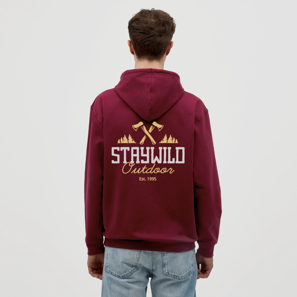 Sign Stay Wild Outdoors Unisex Hoodie - bordeaux