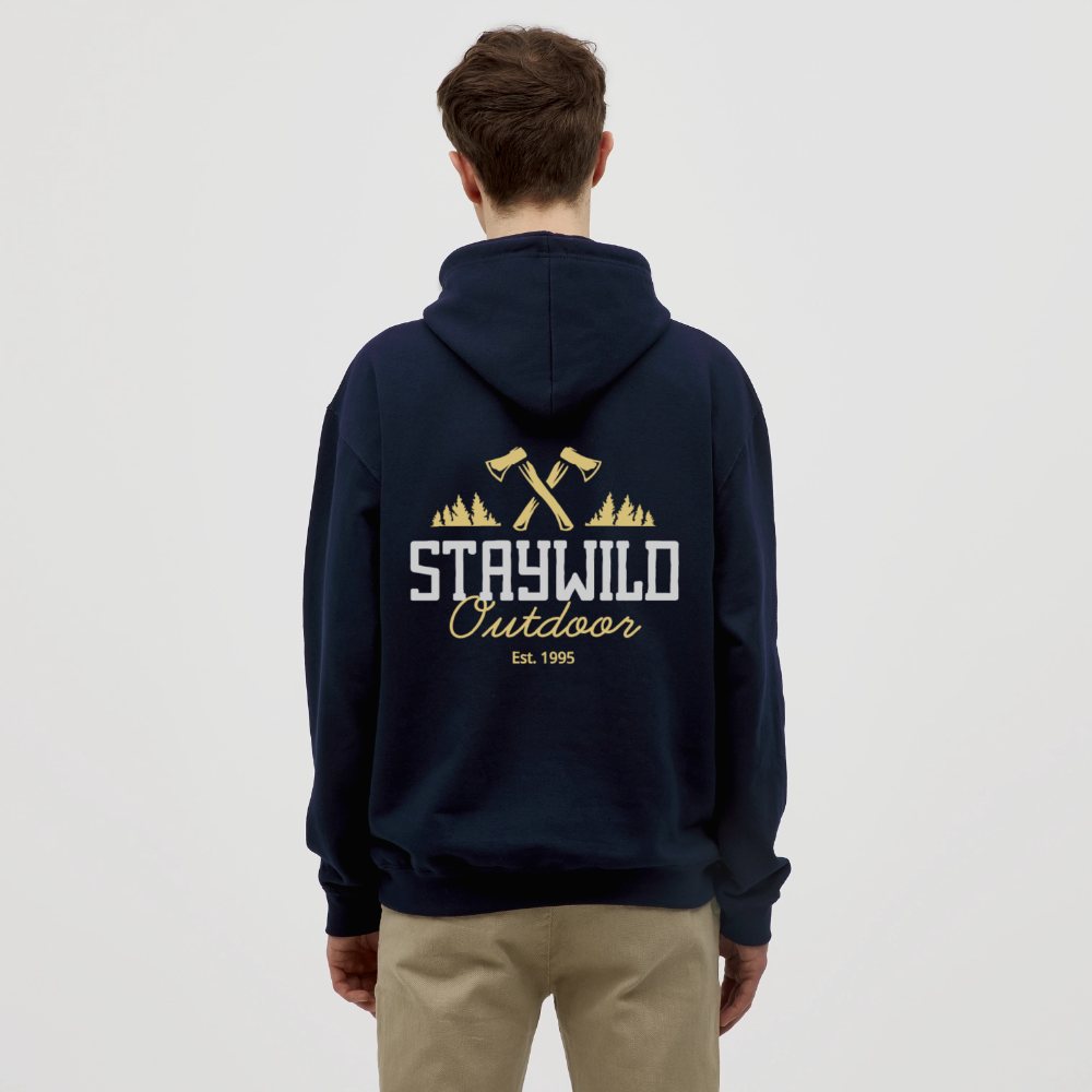 Sign Stay Wild Outdoors Unisex Hoodie - navy