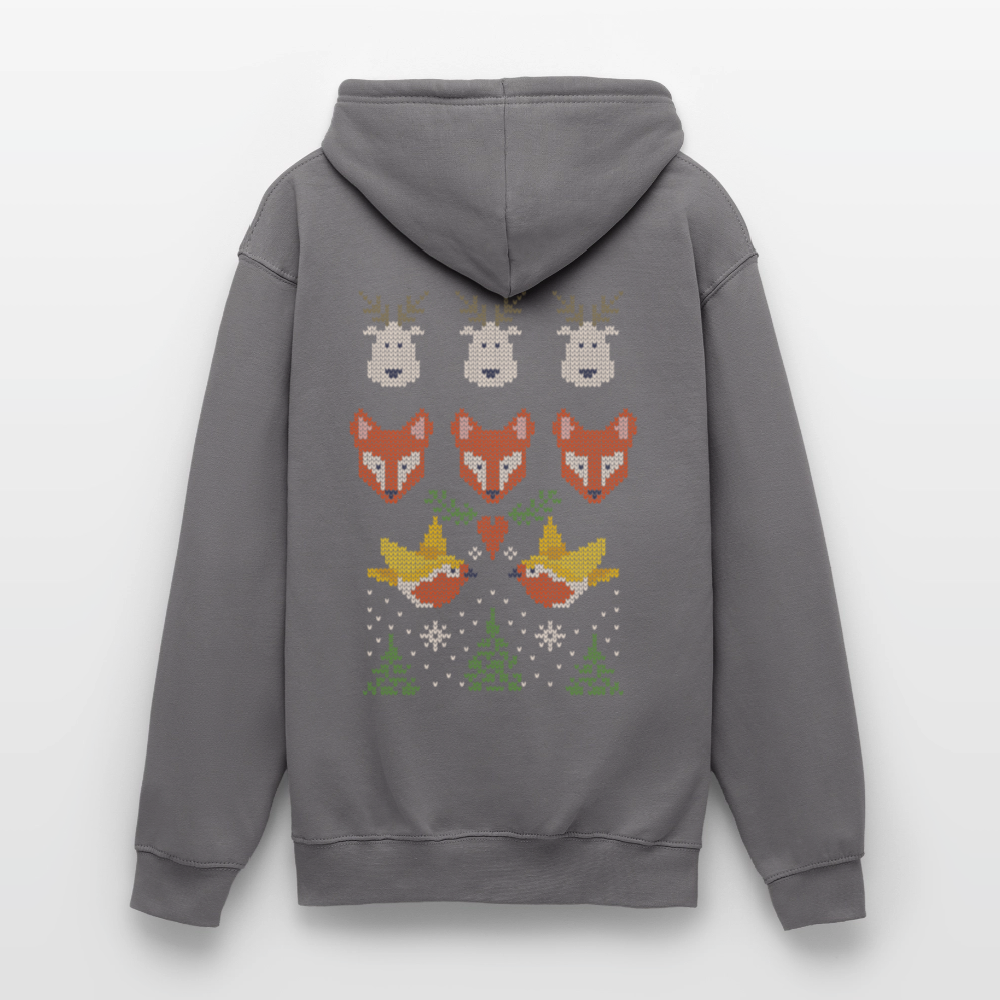 Christmas Embroidery Unisex Hoodie - elephant grey