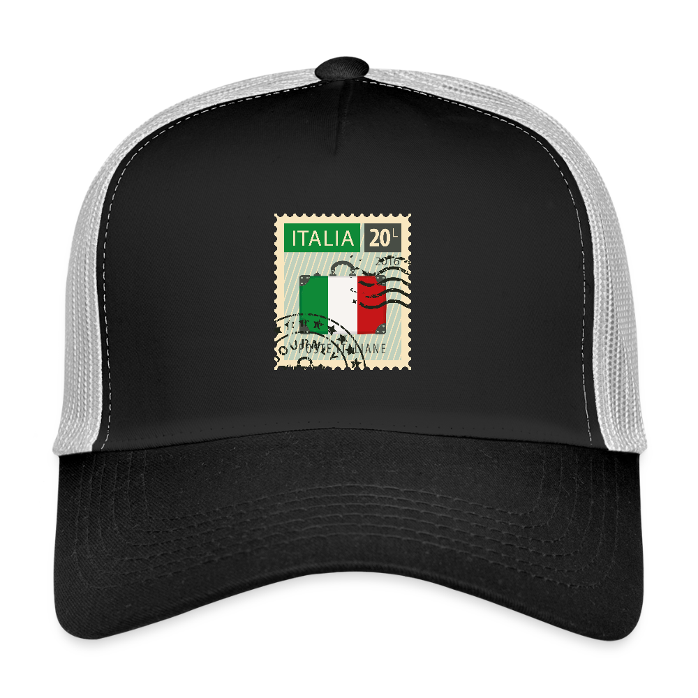 ITALIA Stamp Trucker Cap - black/stone grey