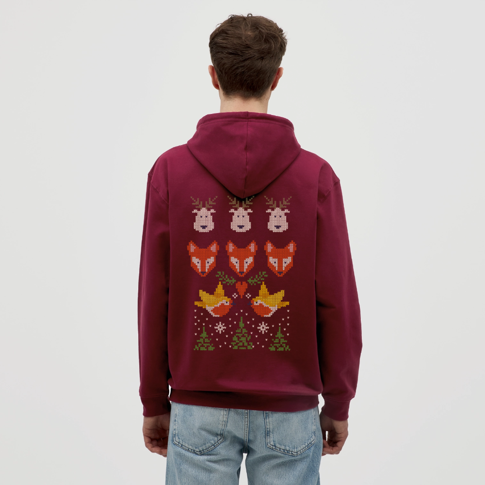 Christmas Embroidery Unisex Hoodie - bordeaux