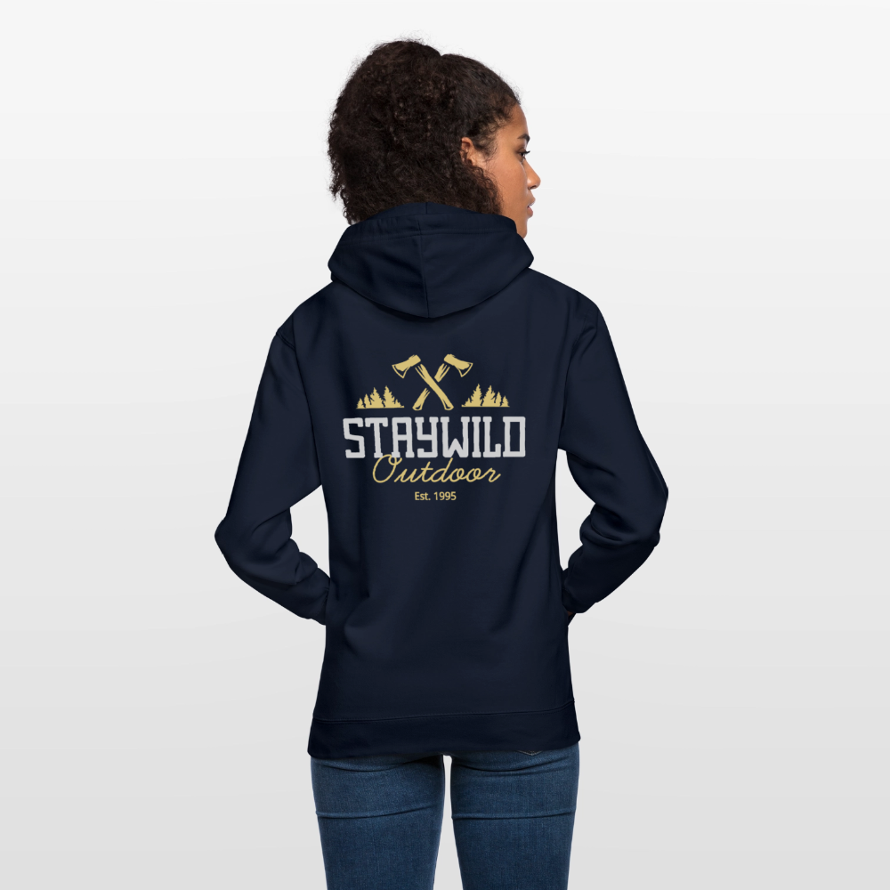 Sign Stay Wild Outdoors Unisex Hoodie - navy