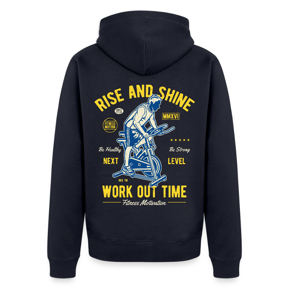 Work out time Men's Premium Hooded Jacket - navy