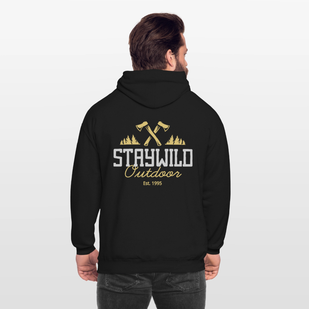 Sign Stay Wild Outdoors Unisex Hoodie - black