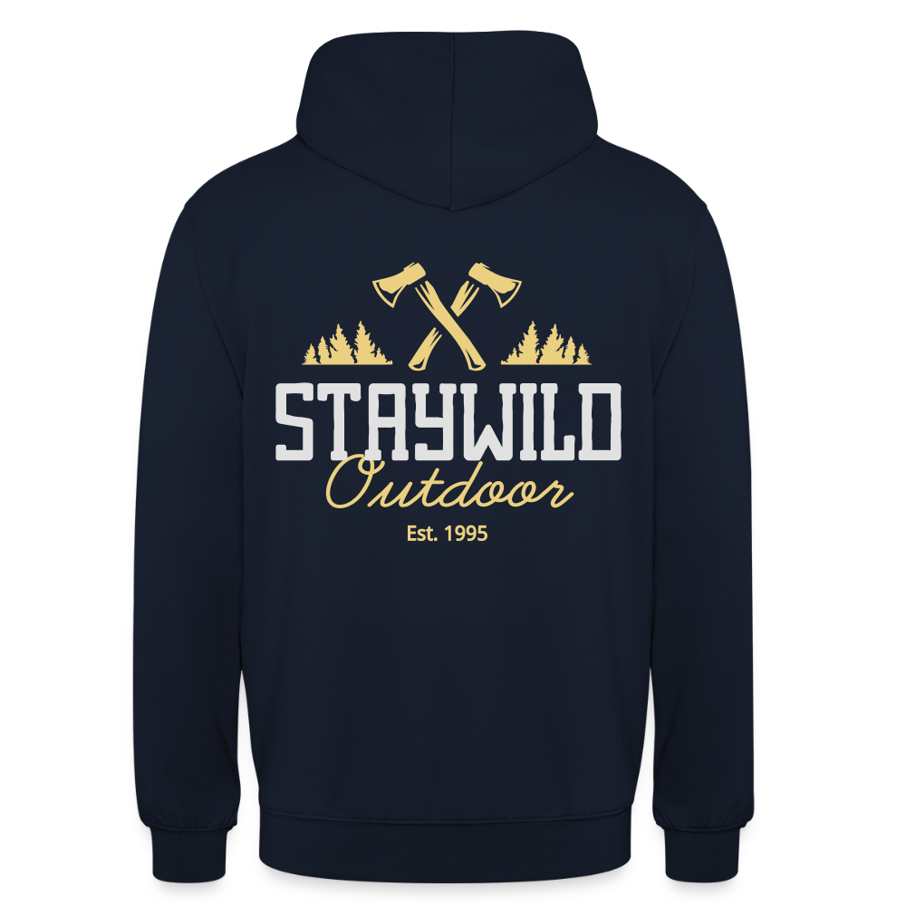 Sign Stay Wild Outdoors Unisex Hoodie - navy