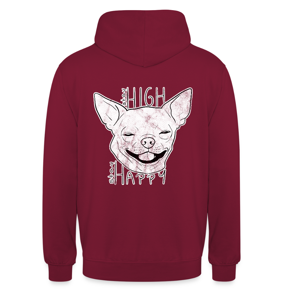 Stay high stay happy Unisex Hoodie - bordeaux