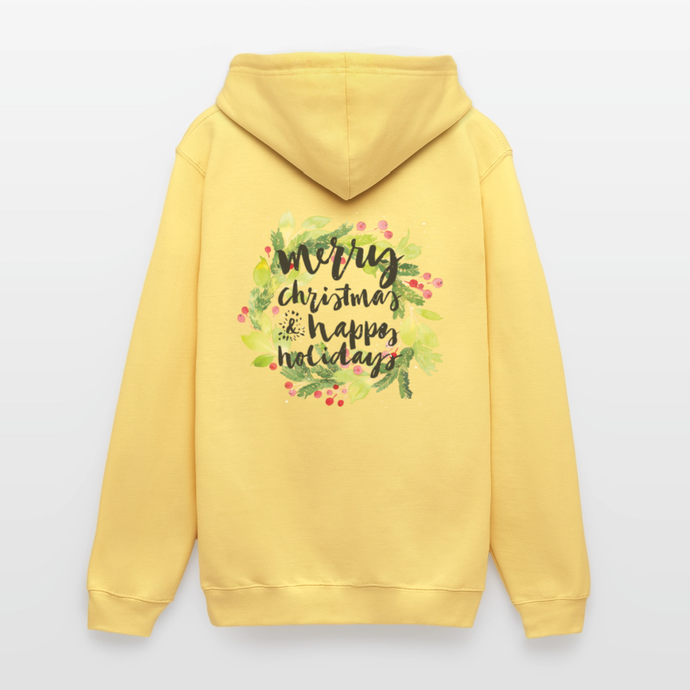 Merry christmas and happy holidays Unisex Hoodie - lemon yellow