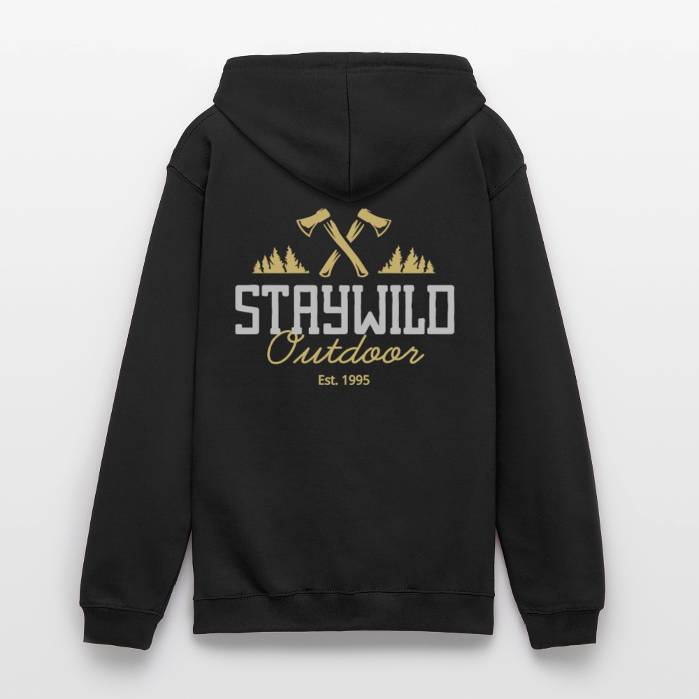 Sign Stay Wild Outdoors Unisex Hoodie - black