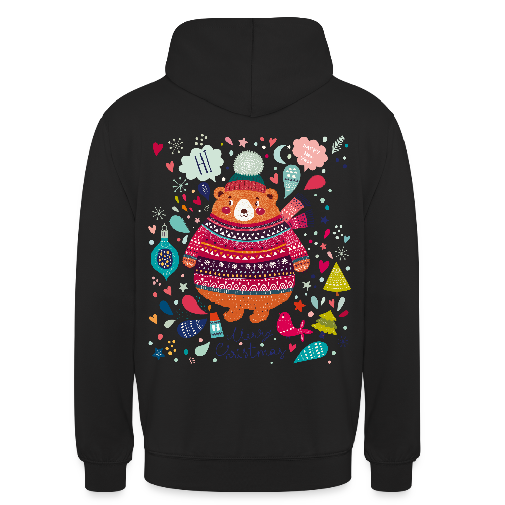 Christmas Bear Unisex Hoodie - black