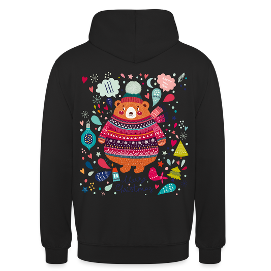 Christmas Bear Unisex Hoodie - black
