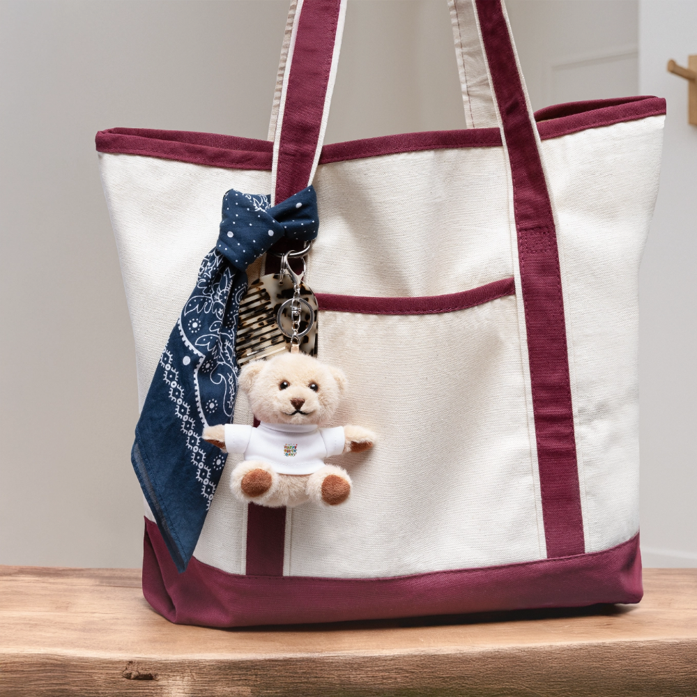 Happy birthday Gift Plush keyring - white